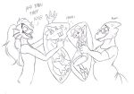  alphys body_pillow ear_fins embarrassed eyewear female fin fish glasses lizard marine monochrome pillow reptile scalie sketch undertaild undertale undyne video_games 