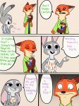  2017 4_fingers anthro canine clothed clothing comic cub daughter disney english_text father female fox fur green_eyes heterochromia hi_res hybrid judy_hopps lagomorph male mammal mother nick_wilde parent purple_eyes rabbit skeletonguys-and-ragdolls speech_bubble standing text violet_(zootopia) young zootopia 