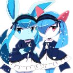  2girls blue_eyes furry glaceon kemoribon maid pokemon 