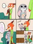  2017 4_fingers anthro canine clothed clothing comic cub disney english_text father female fox fur green_eyes heterochromia hi_res hug hybrid judy_hopps lagomorph male mammal nick_wilde parent purple_eyes rabbit skeletonguys-and-ragdolls speech_bubble standing text violet_(zootopia) young zootopia 