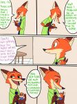  2017 4_fingers anthro canine clothed clothing comic cub daughter disney english_text father female fox fur green_eyes heterochromia hi_res hybrid lagomorph male mammal necktie nick_wilde parent rabbit size_difference skeletonguys-and-ragdolls speech_bubble text violet_(zootopia) young zootopia 
