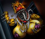  animatronic anthro avian big_breasts bird breasts chicken female five_nights_at_freddy&#039;s five_nights_at_freddy&#039;s_4 happyanthro lipstick machine makeup nightmare_chica_(fnaf) nipples robot sharp_teeth teeth video_games 