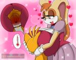  &lt;3 big_breasts blush breasts breasts_smother canine digitaldomain123 domination duo female female_domination fox huge_breasts lagomorph male male/female mammal miles_prower mother parent rabbit sonic_(series) vanilla_the_rabbit 