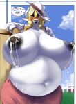  animal_humanoid anthro belly big_belly big_breasts big_butt bovine breasts butt butt_from_front cattle clothed clothing cow_humanoid daisy_(disambiguation) daisy_(furel) dialogue digital_media_(artwork) english_text engrish female hair horn huge_breasts humanoid lactating looking_at_viewer mammal milk navel nipple_penetration nipple_plugs nipples obese opqhlak overweight penetration pregnant small_head solo text thick_thighs wide_hips 