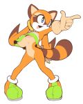  2018 anthro big_breasts blue_eyes breasts clothing digital_media_(artwork) female fur gloves hair hi_res mammal marine_the_raccoon nipples open_mouth plantpenetrator procyonid pussy raccoon simple_background smile solo sonic_(series) video_games young 