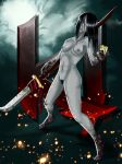  1girl feet grey_skin hisako_(killer_instinct) killer_instinct nude pubic_hair weapon 