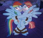  bdsm bed blush bondage bound duct_tape equine female feral friendship_is_magic gag gagged lying mammal my_little_pony pegasus purple_eyes radiantrealm rainbow_dash_(mlp) rope rope_bondage scared tape windy_whistles_(mlp) wings 