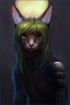  2016 anthro armor cat clothed clothing digital_media_(artwork) feline green_eyes green_hair hair looking_at_viewer male mammal neboveria solo whiskers 