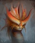  2014 cloudjumper digital_media_(artwork) dragon headshot_portrait how_to_train_your_dragon looking_at_viewer neboveria orange_eyes portrait smile teeth 