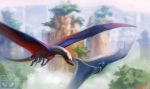  2014 day detailed_background digital_media_(artwork) dragon duo feral hair horn membranous_wings neboveria outside scalie western_dragon white_hair wings wyvern 