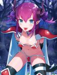  armor arms_behind_back bikini bikini_armor blue_eyes breasts collar commentary_request elizabeth_bathory_(brave)_(fate) elizabeth_bathory_(fate)_(all) fate/extra fate/extra_ccc fate/grand_order fate_(series) hakisou highres horns long_hair looking_at_viewer navel pauldrons pink_hair pointy_ears profile red_armor red_bikini sidelocks silver_trim small_breasts smile solo swimsuit tail thighhighs tongue tongue_out 