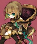  :| aqua_eyes bangs bare_shoulders black_gloves blunt_bangs bob_cut boots breasts brown_skirt closed_mouth empty_eyes eyebrows eyebrows_visible_through_hair gloves gretel_(sinoalice) grey_shirt high_heel_boots high_heels highres knee_boots knees_together_feet_apart light_brown_hair long_sleeves medium_breasts no_pupils off-shoulder_shirt pink_background puffy_long_sleeves puffy_sleeves shirt short_hair sinoalice skirt solo yukino_super 