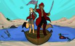 avian bird boat brown_fur canine clothed clothing digital_media_(artwork) duck evals fur male mammal mike_(twokinds) orange_fur pirate plant russian sea soviet_union tom_fischbach twokinds vehicle water white_fur wolf 