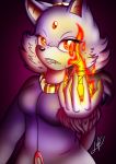  5_fingers angry anthro blaze_the_cat cat clothed clothing digital_media_(artwork) fangs feline female fire fire_magic fully_clothed magic mammal peacegirllisa raised_arm solo sonic_(series) standing video_games 