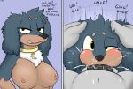  2018 anthro arms_on_hips balls big_ears black_fur black_text blush breasts british_pound brown_fur canine chest_tuft collar dog duchess_(housepets!) english_text fellatio female forced forced_oral fucked_silly fur half-closed_eyes hand_on_head housepets! instant_loss_2koma looking_at_viewer male male/female mammal nipples nude one_eye_closed onomatopoeia oral oral_penetration penetration penis rape saliva sex signature simple_background sound_effects starit tears text three_tone_fur tuft white_fur yellow_iris 