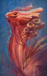  2017 ambiguous_gender digital_media_(artwork) digital_painting_(artwork) dragon feral headshot_portrait neboveria portrait smile solo teeth underwater water 