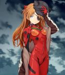  1girl animal_ears animal_hat black_hat blue_eyes cat_ears evangelion:_3.0_you_can_(not)_redo eyepatch fake_animal_ears hat highres kari_kenji light_brown_hair long_hair looking_to_the_side neon_genesis_evangelion plugsuit rebuild_of_evangelion solo soryu_asuka_langley sweater very_long_hair 