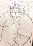  2018 anthro bear belly blush dagger_(sdorica_sunset) male mammal overweight overweight_male sdorica_sunset solo suishou0602 