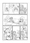  choker comic crossed_arms fate/grand_order fate_(series) fujimaru_ritsuka_(female) greyscale hairband highres lolita_hairband monochrome multiple_girls open_mouth satou_(xxsilver) sitting sketch stheno thought_bubble translated twintails 
