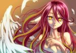  angel_wings commentary_request cross feathered_wings feathers gradient_hair jibril_(no_game_no_life) kamiya_yuu long_hair low_wings lowres multicolored_hair no_game_no_life pink_hair sketch solo symbol-shaped_pupils very_long_hair white_wings wing_ears wings yellow_eyes 