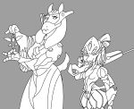  anthro arachnid arthropod boss_monster caprine crossover duo female goat grey_background mammal monochrome muffet overwatch simple_background spider symmetra_(overwatch) toriel undertale video_games widowmaker_(overwatch) 