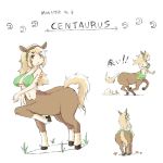  1girl animal_ears asimofu centaur character_sheet facial_mark female horse_ears monster_girl original 