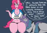  2015 anthro big_breasts breasts cleavage clothed clothing duo earth_pony english_text equine female friendship_is_magic horse huge_breasts hugtastic_pinkie_pie mammal maud_pie_(mlp) my_little_pony pinkie_pie_(mlp) pony somescrub text 