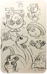  &lt;3 2016 ambiguous_gender angry border chikorita diglett dragonair feral froslass greyscale group japanese_text jigglypuff lotad magnemite mammal monochrome nintendo open_mouth pok&eacute;mon pok&eacute;mon_(species) simple_background sketch smile spinda spiral_eyes text translated vanilluxe video_games white_background white_border 井口病院 
