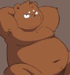  2016 96k-k barazoku bear blush grizzly_bear kemono mammal obese overweight pose simple_background sitting solo 