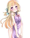  blonde_hair china_dress chinese_clothes commentary_request dress highres nogi_sonoko purple_eyes rits_(apud8788) washio_sumi_wa_yuusha_de_aru white_background yuuki_yuuna_wa_yuusha_de_aru yuusha_de_aru 