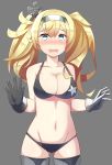  ass_visible_through_thighs bangs bikini blonde_hair blue_eyes blush breasts check_commentary cleavage collarbone commentary commentary_request cowboy_shot crying crying_with_eyes_open eyebrows_visible_through_hair fukitotakenoko gambier_bay_(kantai_collection) gloves groin hair_between_eyes headband headgear highres kantai_collection large_breasts long_hair looking_at_viewer multicolored multicolored_clothes multicolored_gloves navel solo standing stomach swimsuit tears thigh_gap thighhighs thighs twintails 