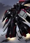  cloud cloudy_sky commentary_request from_below glowing glowing_eyes highres kidou_senkan_nadesico kidou_senkan_nadesico_-_prince_of_darkness mecha no_humans red_eyes sky solo tyuuboutyauyo weapon 