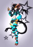  bat chimera clothing crop_top cute horn hybrid mammal neonbluh persius riding_crop shirt shorts stripes sweater top whip wings 