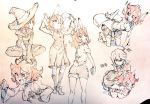  2girls animal_ears cat_ears croix_meridies glasses little_witch_academia rabbit_ears shiny_chariot sleeping tail witch_hat 