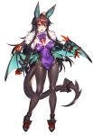  belt bunnysuit dragon_tail gloves highres image_sample katagiri_hachigou leotard noivern pantyhose personification pokemon ribbon shoe_ribbon tail tail_ribbon twitter_sample wings 