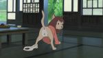  animal_genitalia anus canine clothed clothing cub female feral fur hair looking_at_viewer looking_back mammal nude panties panties_around_one_leg presenting presenting_anus presenting_pussy pussy raised_tail solo the_giant_hamster underwear underwear_around_one_leg wolf wolf_children young yuki 