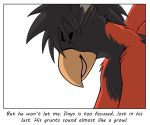  avian beak colrblnd_(artist) comic days_felter duzt_(artist) english_text gryphon measureup text 
