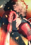  absurdres bandage_on_face boxing_gloves brown_hair copyright_name covering_one_eye dated fighting_stance gloves grin hand_up highres joe_(megalo_box) looi_lan looking_at_viewer male_focus megalo_box portrait smile solo twitter_username 
