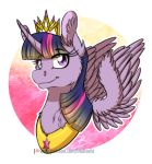  2018 crown equine female friendship_is_magic hair horn inuhoshi-to-darkpen mammal my_little_pony portrait purple_eyes purple_hair solo twilight_sparkle_(mlp) winged_unicorn wings 