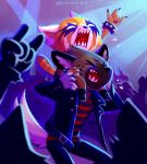  aggressive_retsuko animated haida mammal red_panda retsuko sharp_teeth sintastein teeth white_eyes wild_dog 