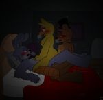  alternate_species ambiguous_penetration anal anal_penetration anthro avian avj_(artist) bear bed bird bisexual bisexual_sandwich blush bonnie_(fnaf) breasts chicken female female_on_top five_nights_at_freddy&#039;s five_nights_at_freddy&#039;s_2 freddy_(fnaf) furrification group group_sex hi_res lagomorph male male/female male/male mammal nipples non-mammal_breasts on_top penetration rabbit sandwich_position sex sweat threesome toy_chica_(fnaf) video_games 