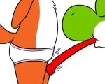  ambiguous_gender anthro briefs bulge canine clothed clothing fox foxune green_yoshi licking male male/ambiguous mammal mario_bros nintendo nishi oral penis reptile scalie small_penis tighty_whities tongue tongue_out topless underwear underwear_sex video_games yoshi 