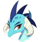  2016 30clock blue_scales bust_portrait digital_media_(artwork) dragon female friendship_is_magic hi_res horn looking_at_viewer my_little_pony portrait princess_ember_(mlp) red_eyes scales scalie simple_background smile solo white_background 