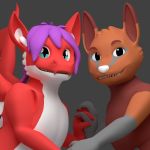  3d_(artwork) azaly canine couple_(disambiguation) digital_media_(artwork) dragon fox hand_holding mammal marcus_mordecai smile wings yok 