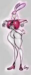  anthro big_breasts blush breast_expansion breasts cleavage clothed clothing confusion expansion fan_character female footwear fur gloves growth hair headband hi_res high_heels huge_breasts inflation jumpsuit lagomorph long_ears looking_at_viewer mammal rabbit shoes simple_background solo sonic_(series) standing thick_thighs tight_clothing unknown_artist video_games whiskers wide_hips worried yellow_eyes 