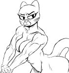  2018 4_fingers anthro breasts cartoon_network cat cleavage clothed clothing digital_media_(artwork) feline female flexing half-closed_eyes isolatedartest_(artist) looking_aside mammal mature_female monochrome mrs._senicourt muscular navel nude solo standing the_amazing_world_of_gumball whiskers 