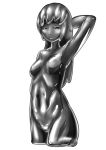  1girl 7_percent armpits breasts female goo_girl liquid_metal long_hair monster_girl nude original shiny solo transparent_background 