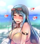  arm_belt bangs bikini_top blue_hair blush breasts breath cum cum_in_mouth cum_on_body cum_on_breasts cum_on_hair cum_on_tongue cum_on_upper_body cumdrip ear_blush eyebrows_visible_through_hair eyewear_on_head girls_frontline heart heart-shaped_pupils heavy_breathing highres implied_sex large_breasts long_hair looking_at_viewer m249_saw_(girls_frontline) nose_blush o-ring open_mouth saliva solo speed_lines steam strap_gap sunglasses swept_bangs symbol-shaped_pupils tongue tongue_out towel upper_body very_long_hair yellow_eyes yellowseeds 