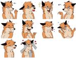  &lt;3 5_fingers alzeaker breasts canine confusion eyewear female fox fur glasses happy judy_judith mammal orange_fur solo stickers tongue 