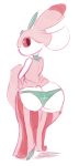  2016 antennae anthro arthropod big_butt big_eyes biped black_eyes butt clothing female flora_fauna green_body insect looking_back lurantis mantis multicolored_body nintendo noseless panties pink_body pink_stripes plant pok&eacute;mon pok&eacute;mon_(species) pok&eacute;morph pseudo_clothing red_body red_sclera slit_pupils solo striped_body stripes twisted-brit underwear video_games white_body 